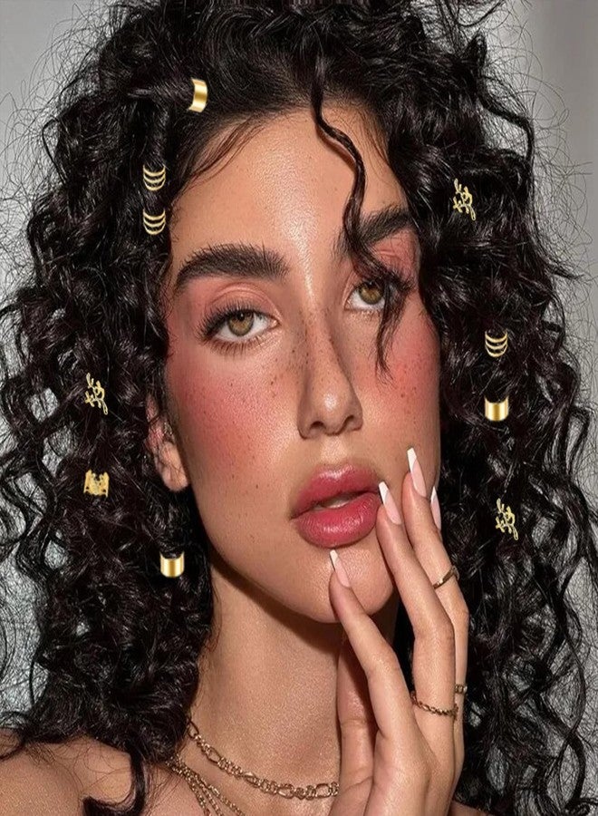 RUSTAMM 50 pcs Gold Hair Clip Jewelry Charms Braids Hair Accessories Dreadlock Adjustable Clip Beard Beads Cuffs Clip Decorations for Men Women Styling Tools - Image 5